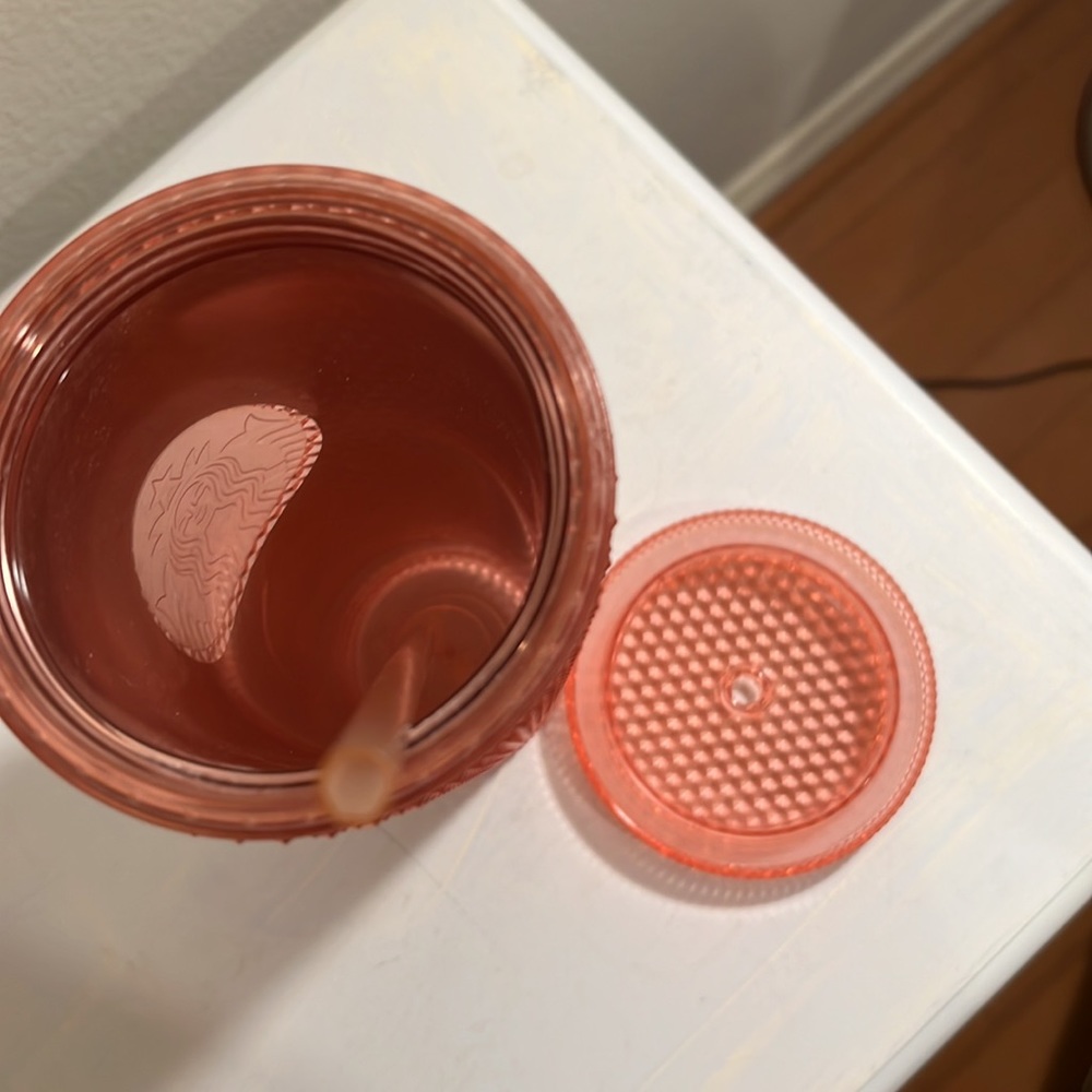 Starbucks Studded Pink / Light Orange 24 oz cold cup - Picture 3 of 5